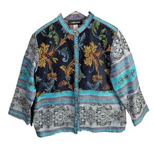 Vintage Sag Harbor Women's Size 18 Tapestry Jacket / Blazer Paisley Patchwork